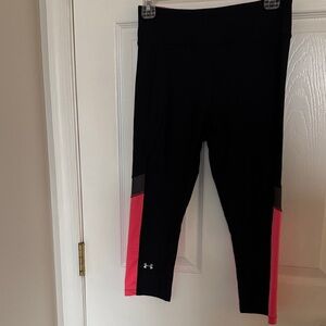 Under Armour Black Leggings with Pink Panels